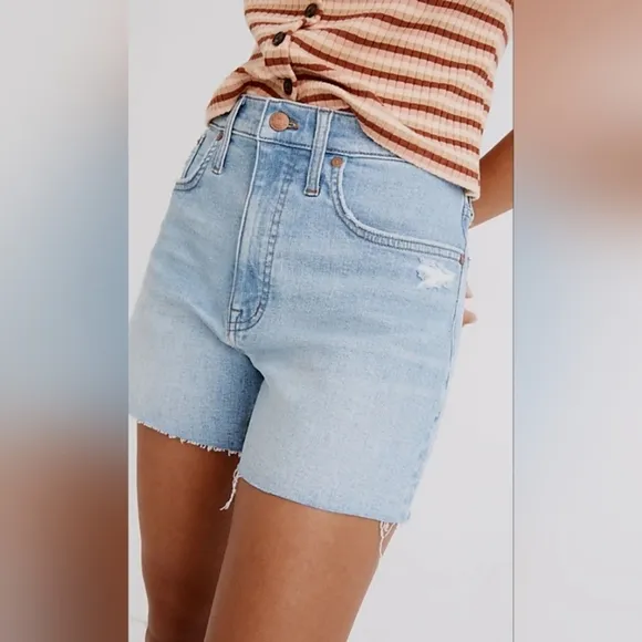 NWT Madewell, High-Rise Denim Shorts, Littleton Wash, NFO31, Size 27‎