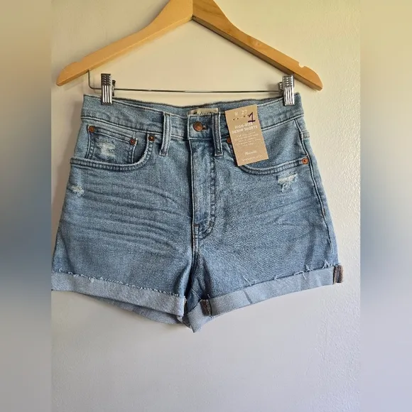 NWT Madewell, High-Rise Denim Shorts, Littleton Wash, NFO31, Size 27‎