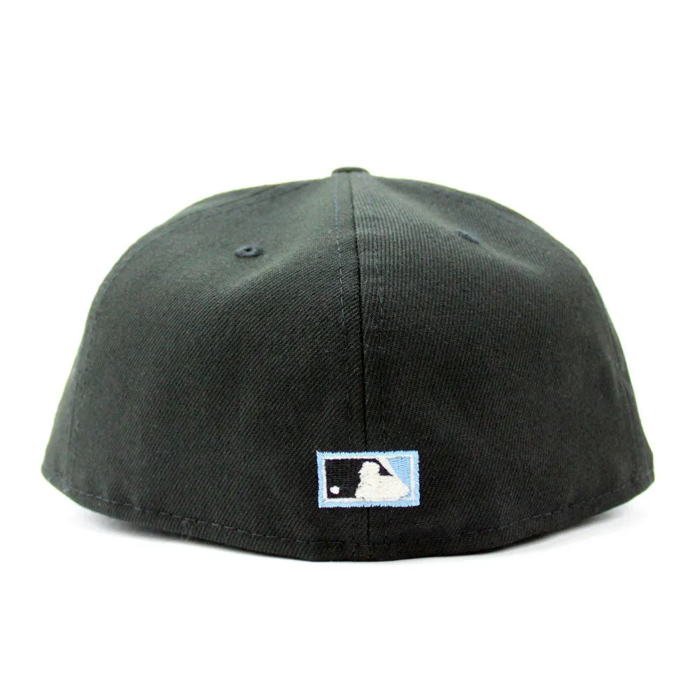 Oakland Athletics 50th Anniversary New Era 59Fifty Fitted Hat (Glow in the Dark Black Sky Blue Under Brim)