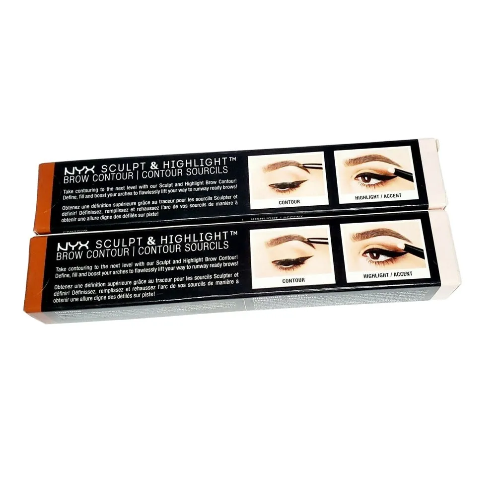 Pack of 2 NYX PROFESSIONAL MAKEUP Sculpt and Highlight Brow Contour, Auburn/Soft Pink SHBC04