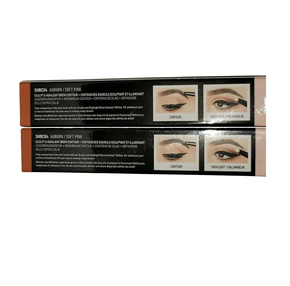 Pack of 2 NYX PROFESSIONAL MAKEUP Sculpt and Highlight Brow Contour, Auburn/Soft Pink SHBC04