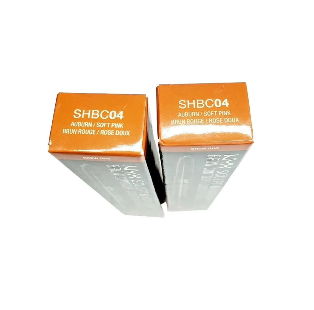 Pack of 2 NYX PROFESSIONAL MAKEUP Sculpt and Highlight Brow Contour, Auburn/Soft Pink SHBC04