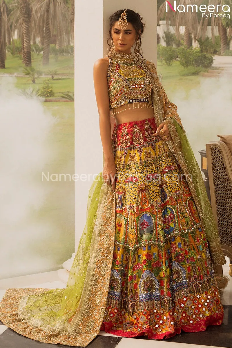 Pakistani Traditional Lehenga Choli for Mehndi #BS149