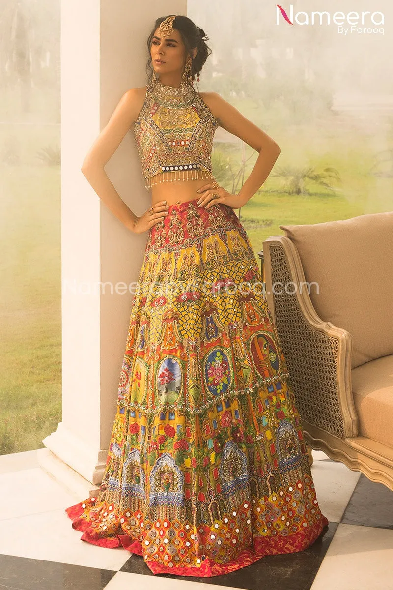 Pakistani Traditional Lehenga Choli for Mehndi #BS149