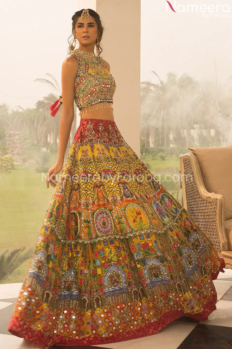 Pakistani Traditional Lehenga Choli for Mehndi #BS149
