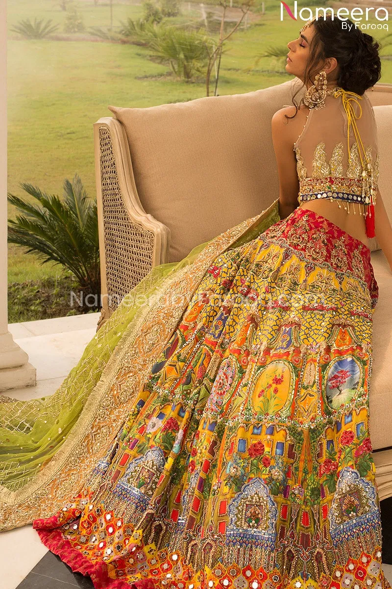 Pakistani Traditional Lehenga Choli for Mehndi #BS149