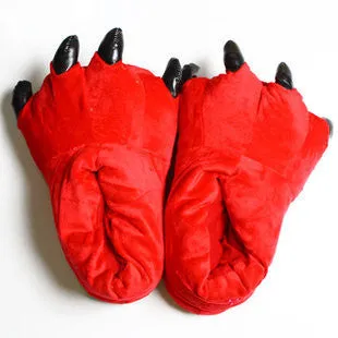 Paw Slippers Funny Animal Slippers for men and women Winter Monster Claw Plush Home slipper soft indoor floor shoes pantufa