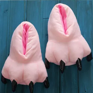Paw Slippers Funny Animal Slippers for men and women Winter Monster Claw Plush Home slipper soft indoor floor shoes pantufa