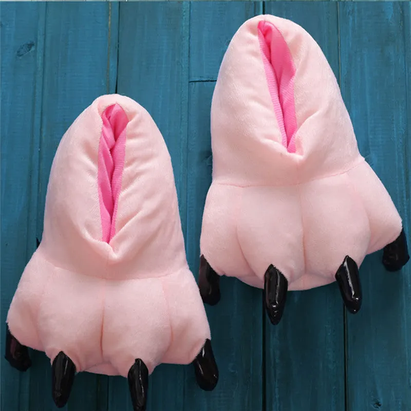 Paw Slippers Funny Animal Slippers for men and women Winter Monster Claw Plush Home slipper soft indoor floor shoes pantufa