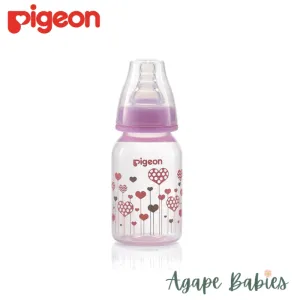Pigeon Flexible Peristaltic Nipple Clear Nursing Bottle RPP 120Ml (Pink)