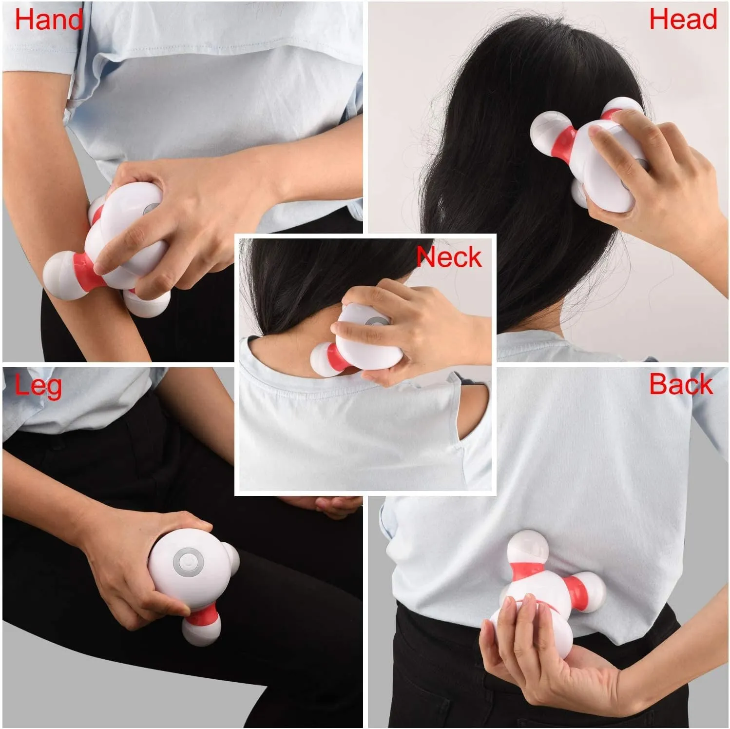 Portable Vibrating Body Massager with LED Light