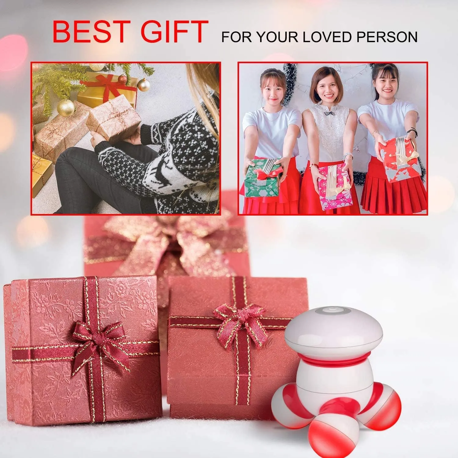 Portable Vibrating Body Massager with LED Light