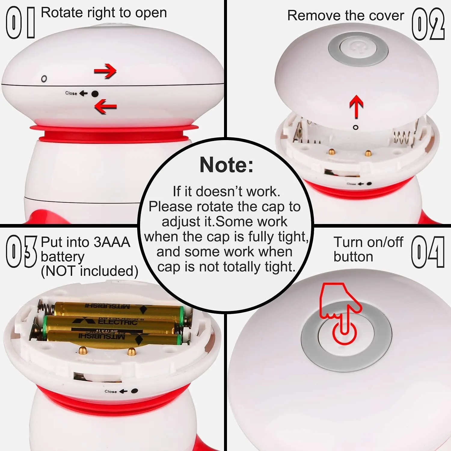 Portable Vibrating Body Massager with LED Light