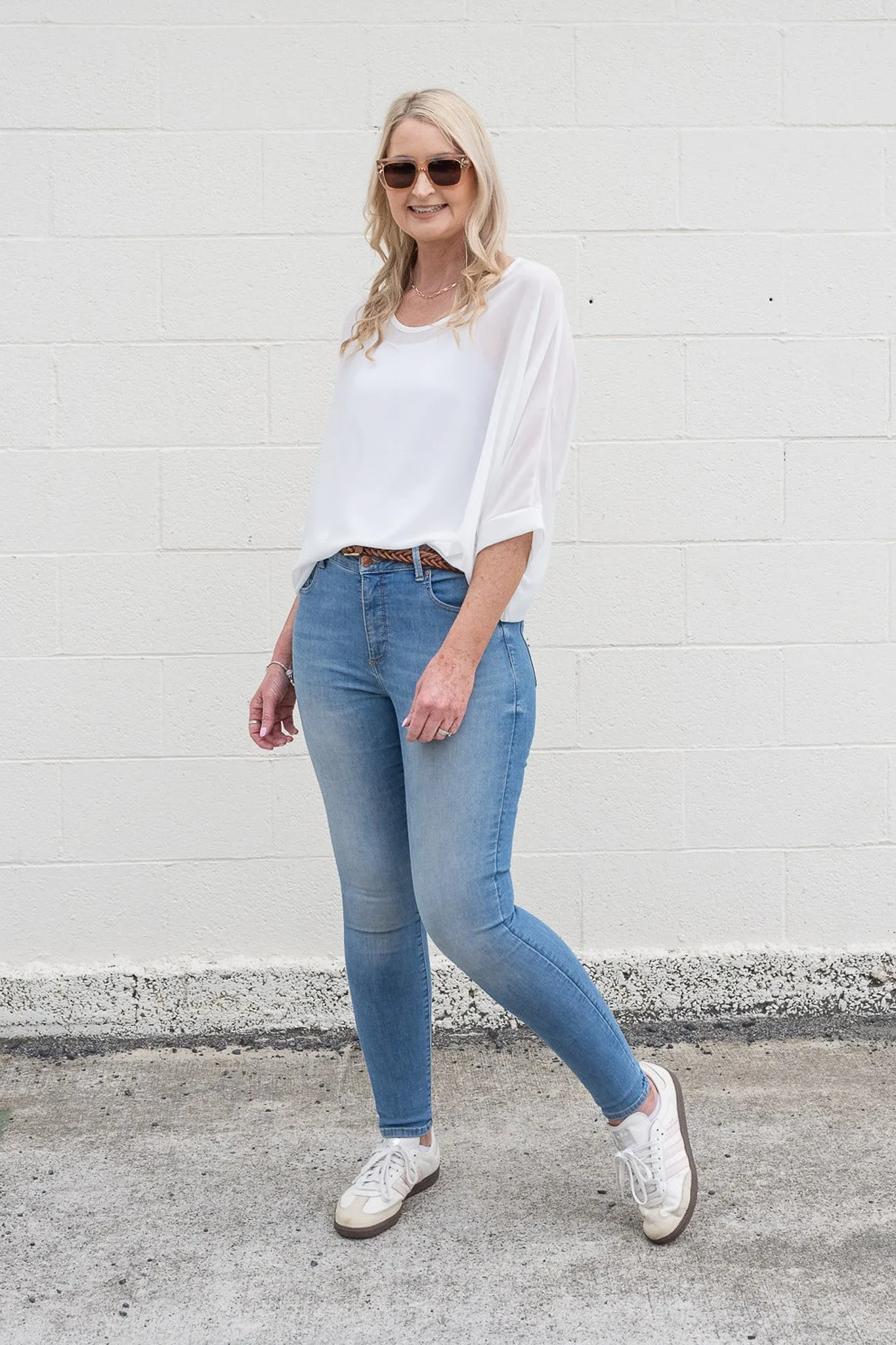 PRE-ORDER** Plain White Draped Top - Essential Collection