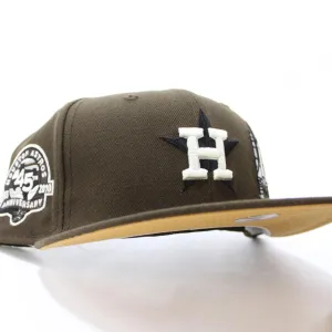 Rocket Houston Astros 45th Anniversary New Era 59Fifty Fitted Hat  (GITD Brown Tan Under Brim)