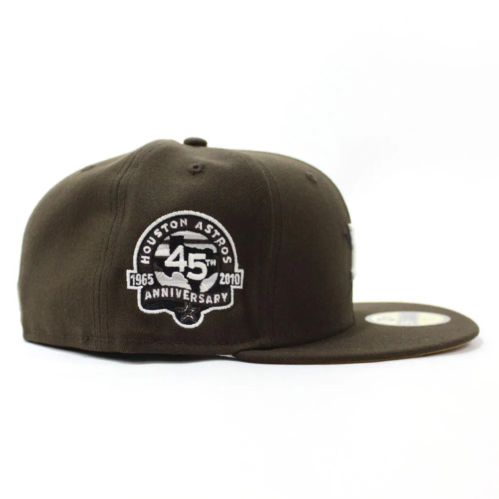 Rocket Houston Astros 45th Anniversary New Era 59Fifty Fitted Hat  (GITD Brown Tan Under Brim)