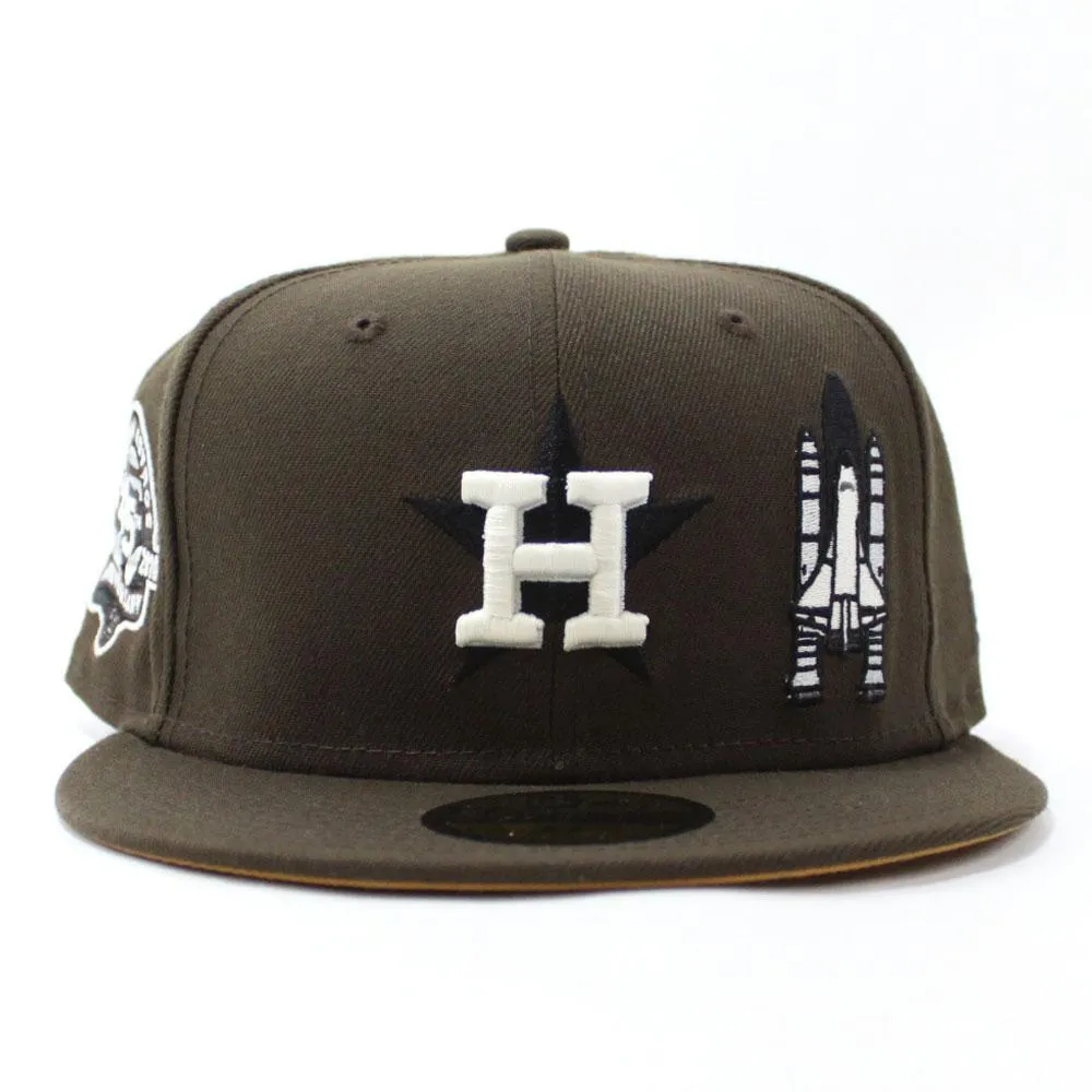Rocket Houston Astros 45th Anniversary New Era 59Fifty Fitted Hat  (GITD Brown Tan Under Brim)