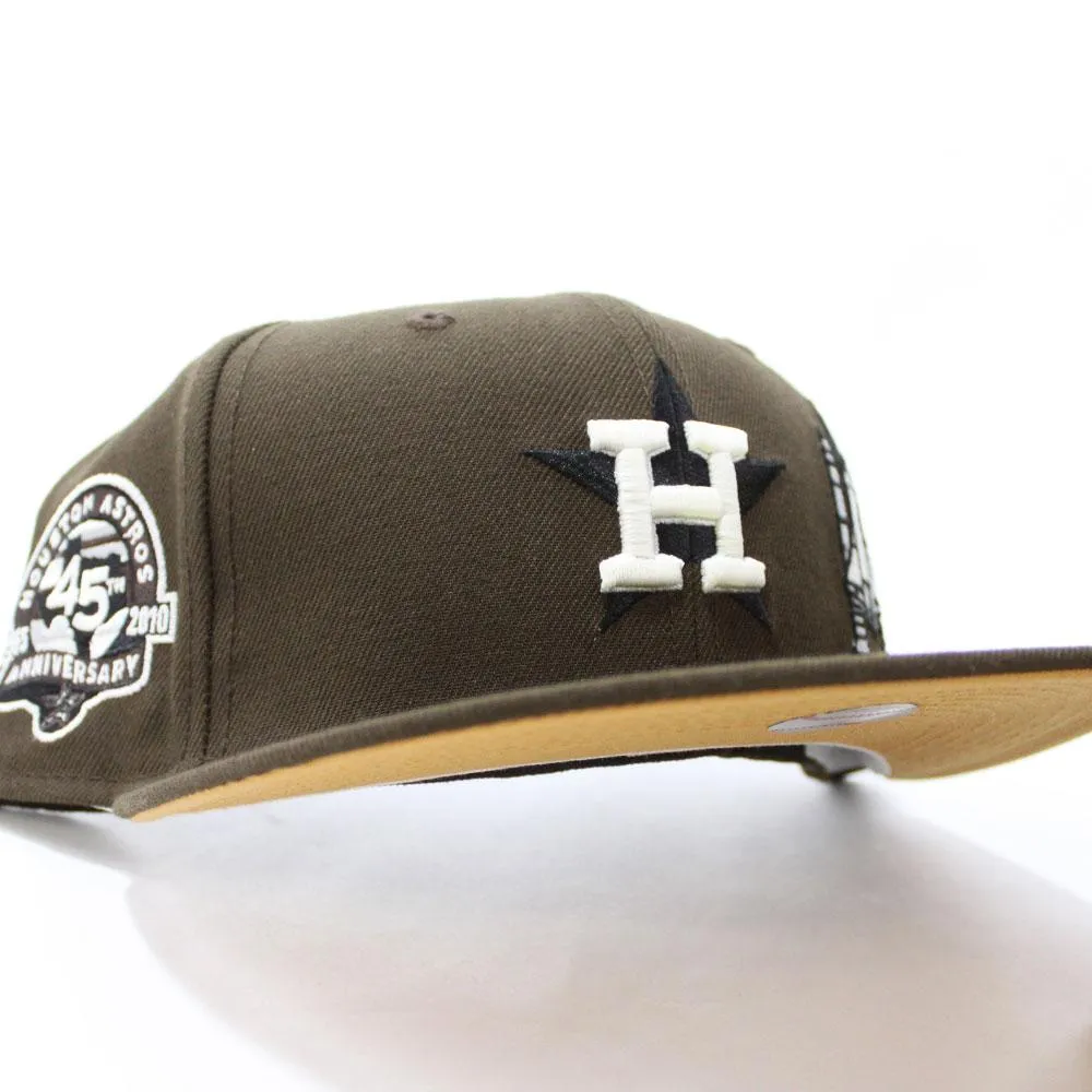 Rocket Houston Astros 45th Anniversary New Era 59Fifty Fitted Hat  (GITD Brown Tan Under Brim)