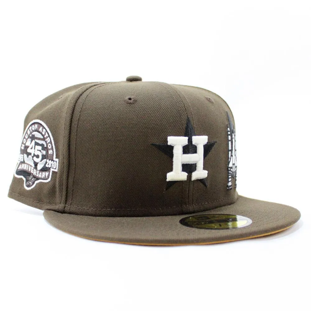 Rocket Houston Astros 45th Anniversary New Era 59Fifty Fitted Hat  (GITD Brown Tan Under Brim)
