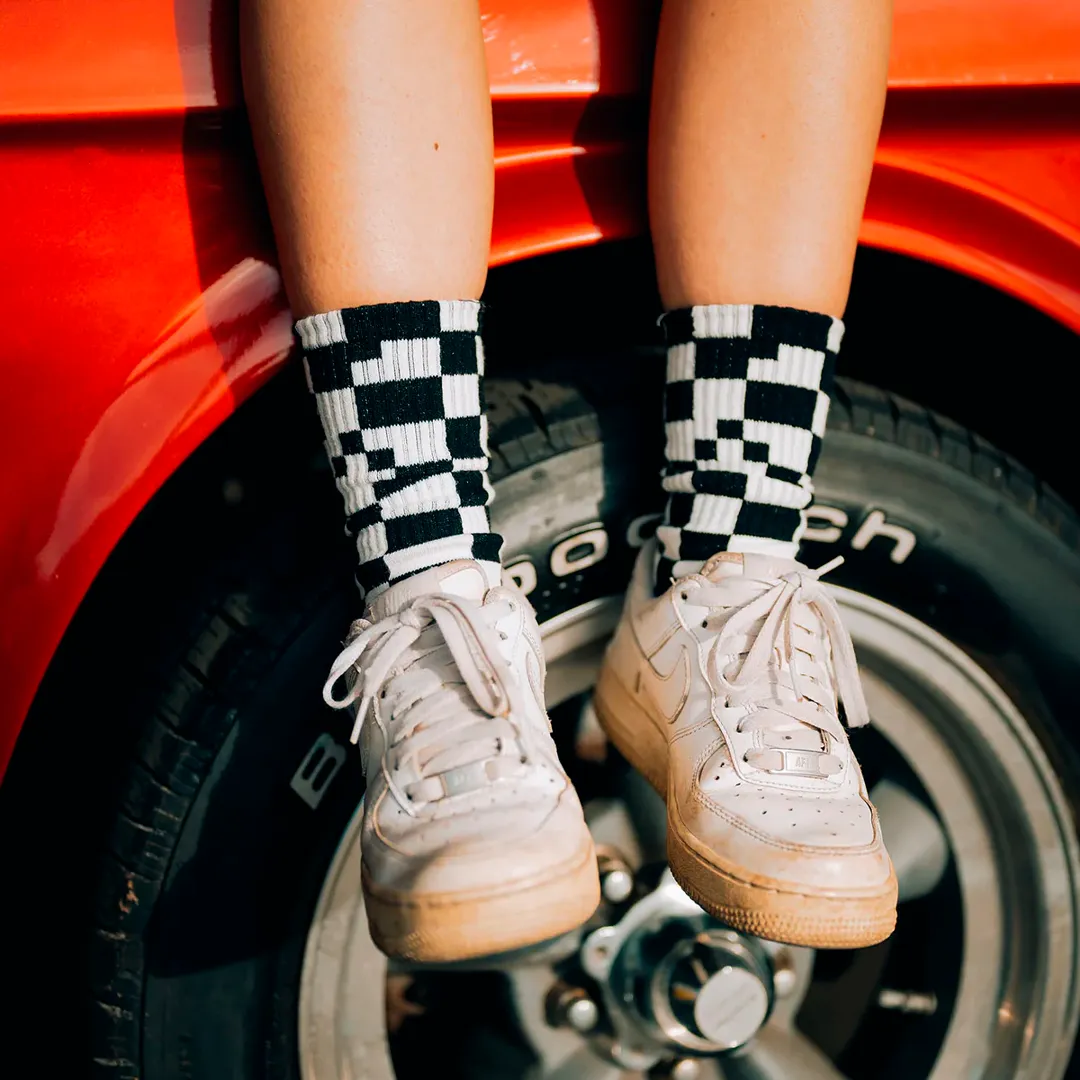 RokFit Checker Crew Sock
