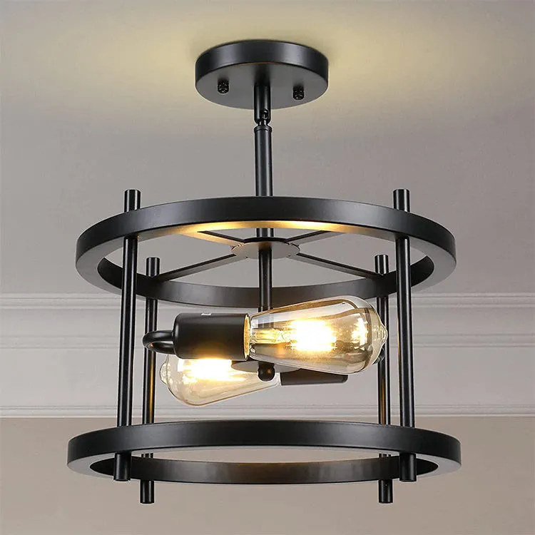 Rustic Vintage Wood Ceiling Light