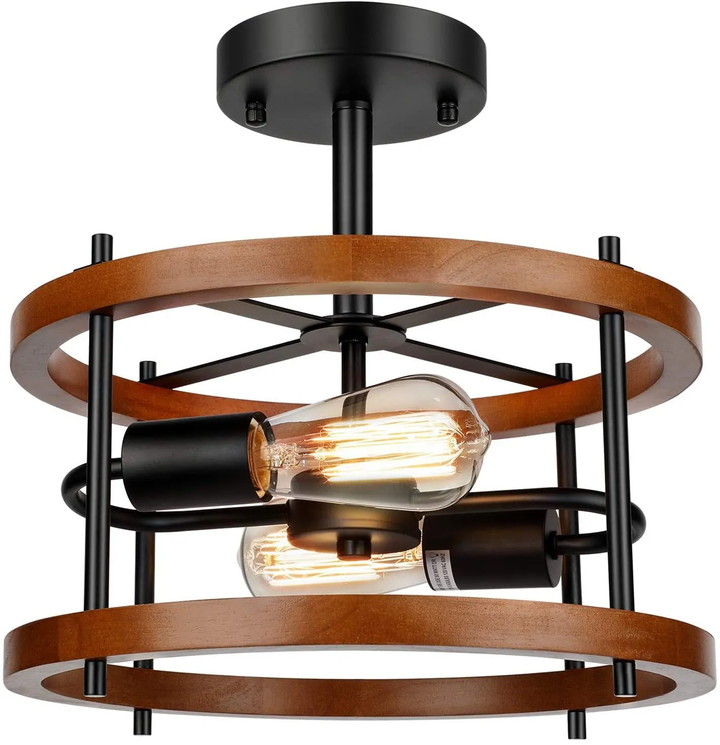 Rustic Vintage Wood Ceiling Light