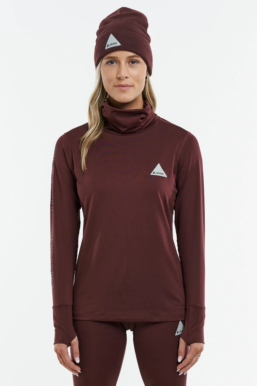 SAMPLE - Women's Moss Light Base Layer Top-Dark cherry