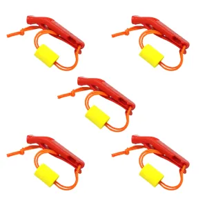 SAMSFX 5 pieces Safety Marine Whistle with Floating Lanyard for Emergency Survival Rescue