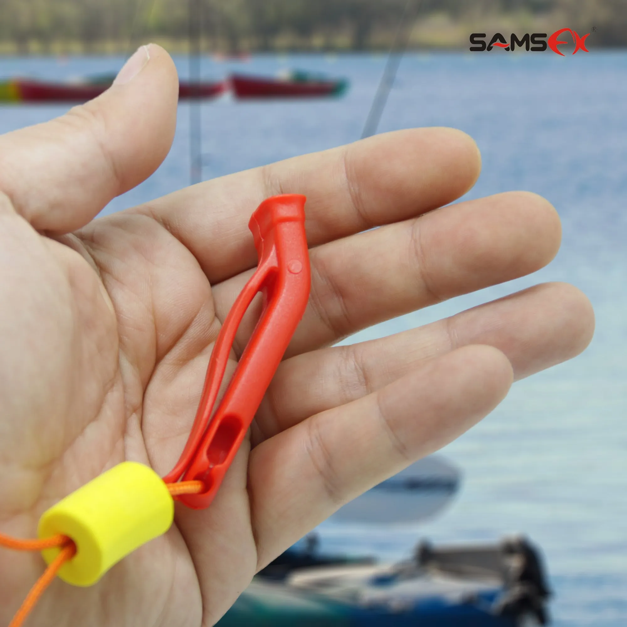 SAMSFX 5 pieces Safety Marine Whistle with Floating Lanyard for Emergency Survival Rescue