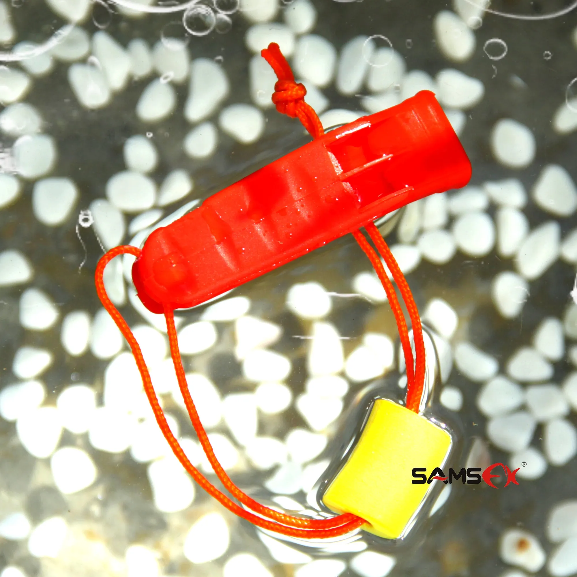 SAMSFX 5 pieces Safety Marine Whistle with Floating Lanyard for Emergency Survival Rescue