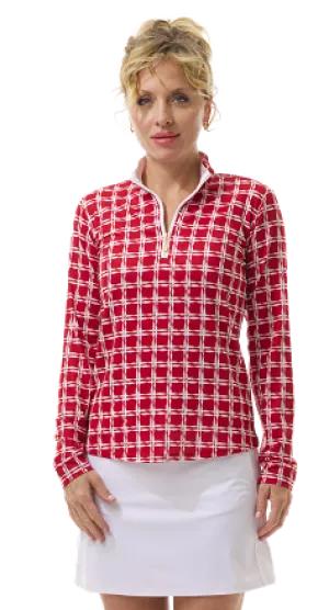 SanSoleil 900463 Solcool Print  Mock - KINGSTON RED