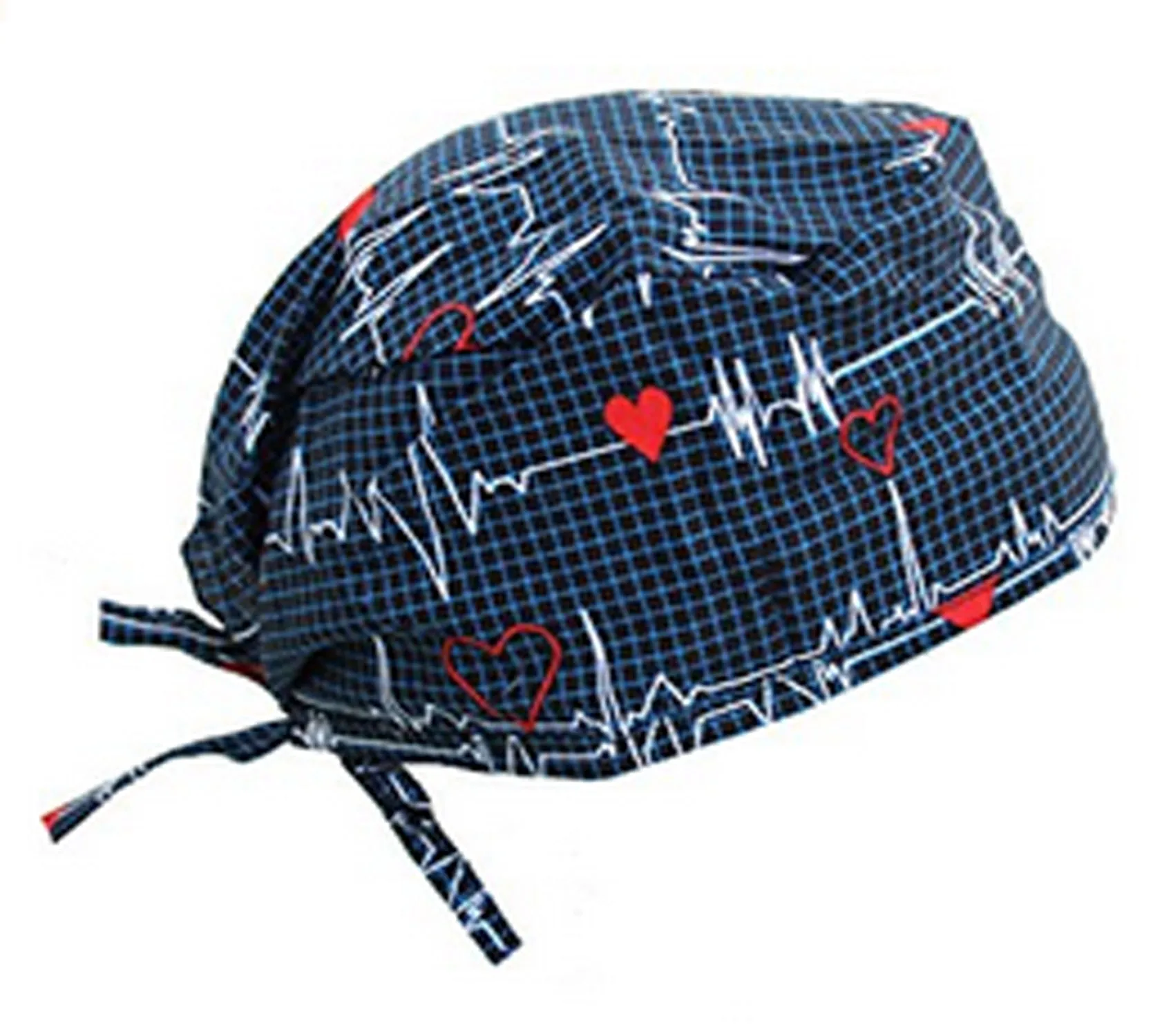 Scrub Cap Medical Surgeon Head Cover Surgical Hat Nurse Nursing Operating Room, Cardiologist EKG Heartbeat