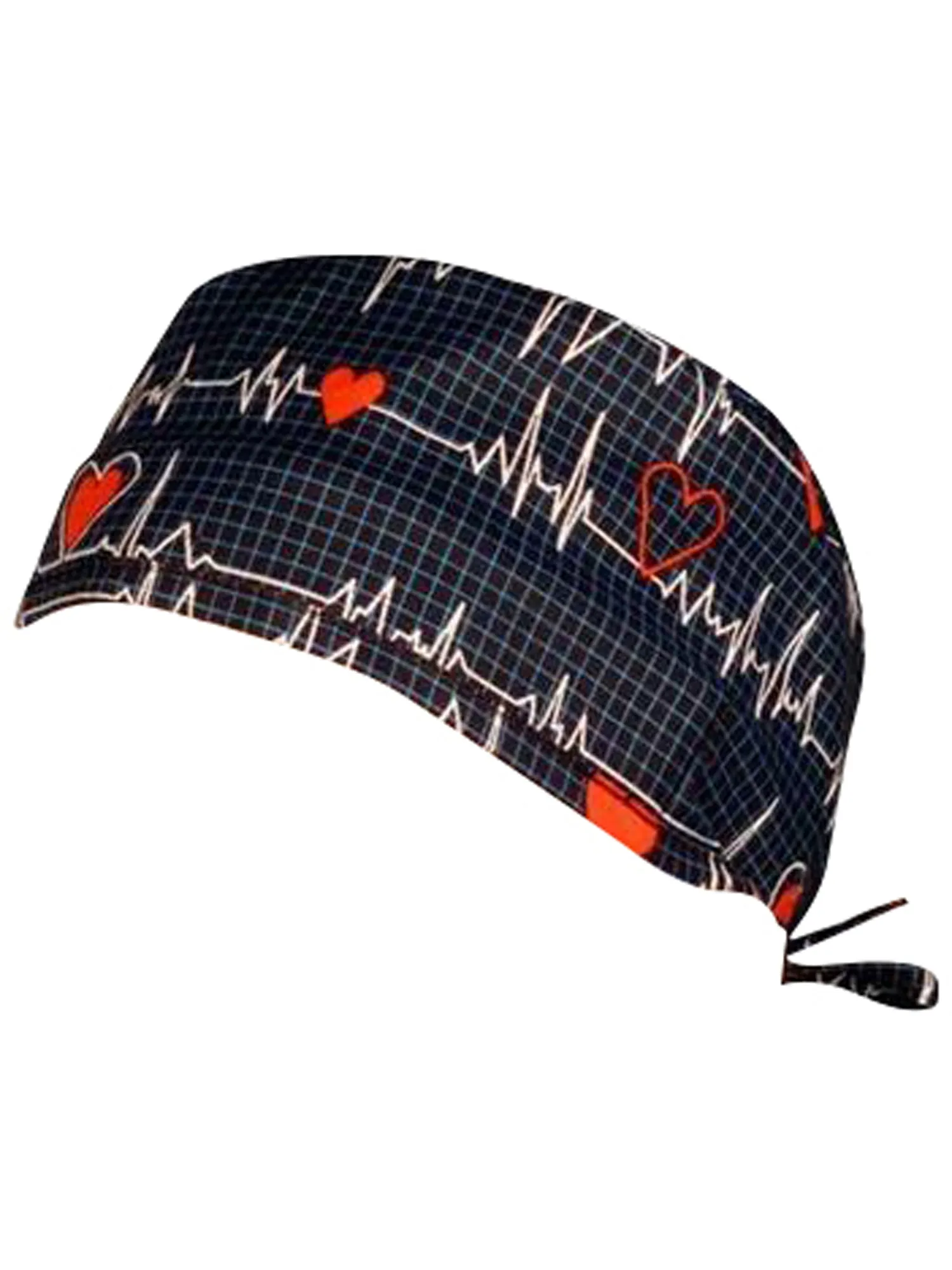 Scrub Cap Medical Surgeon Head Cover Surgical Hat Nurse Nursing Operating Room, Cardiologist EKG Heartbeat