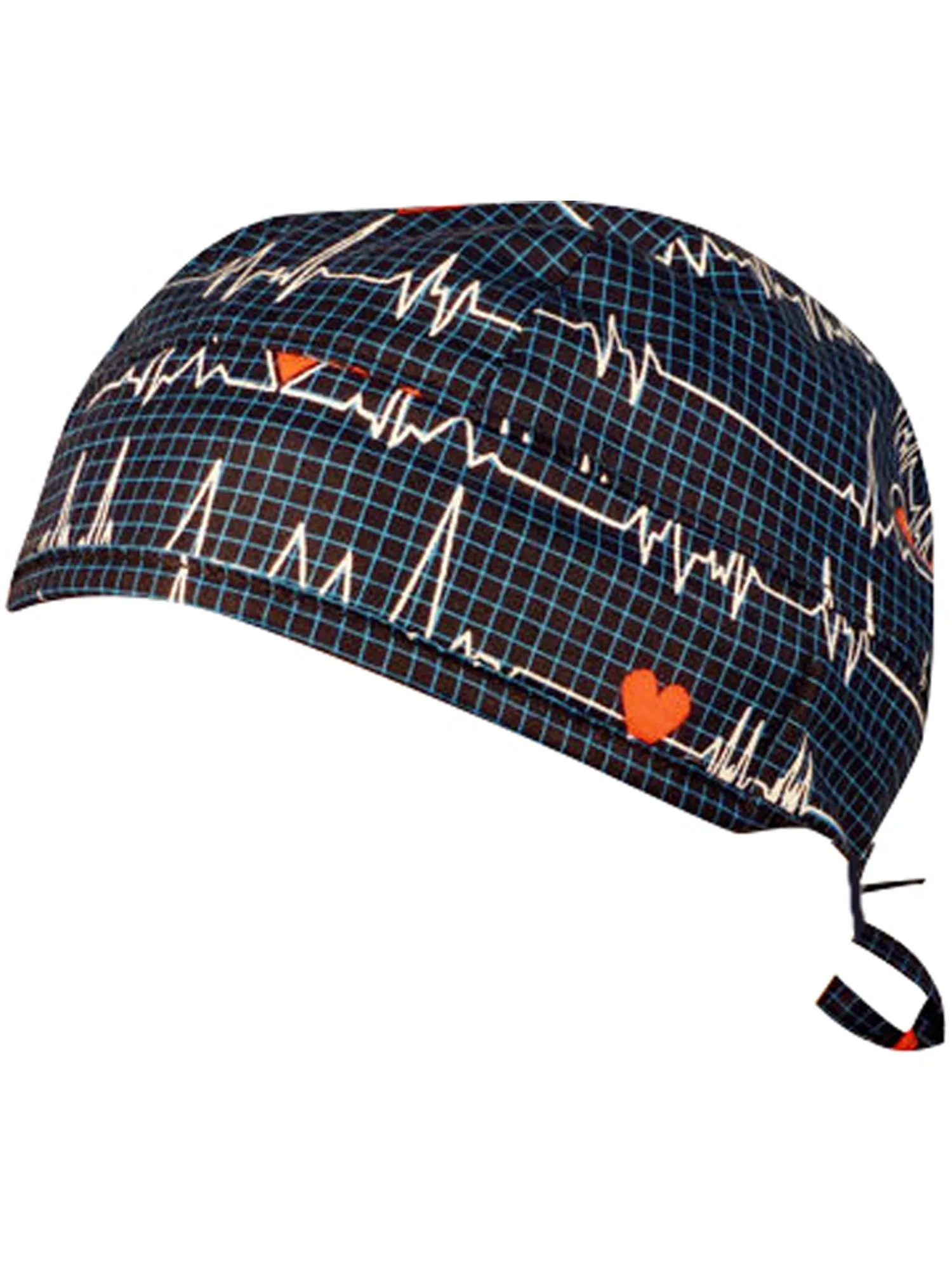 Scrub Cap Medical Surgeon Head Cover Surgical Hat Nurse Nursing Operating Room, Cardiologist EKG Heartbeat