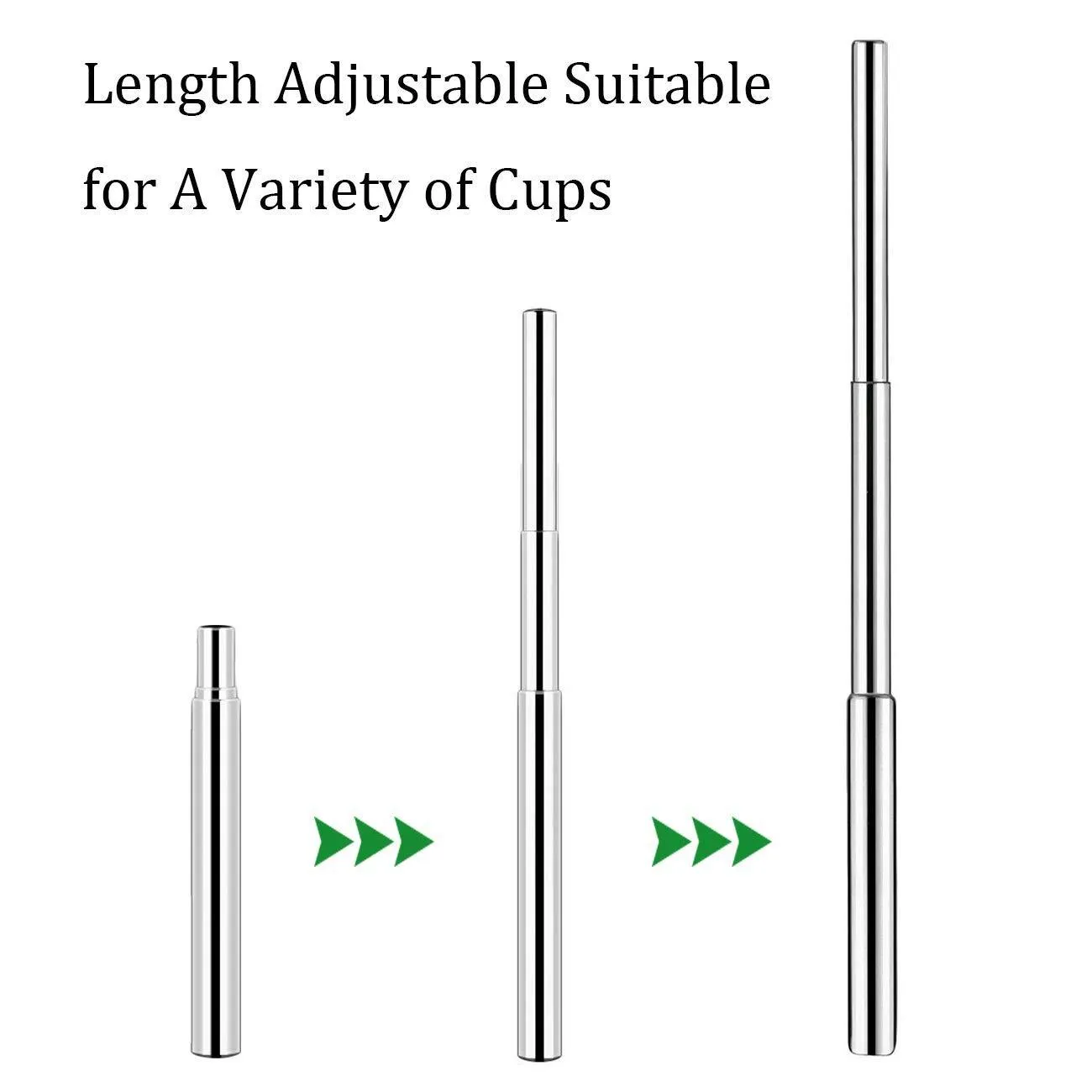 Senneny Telescopic Reusable Drinking Straws - Stainless Steel Metal Straws Premium Food-Grade Folding Drinking Straws Keychain Portable Set with Aluminum Case & Cleaning Brush (Rose Gold & Black)