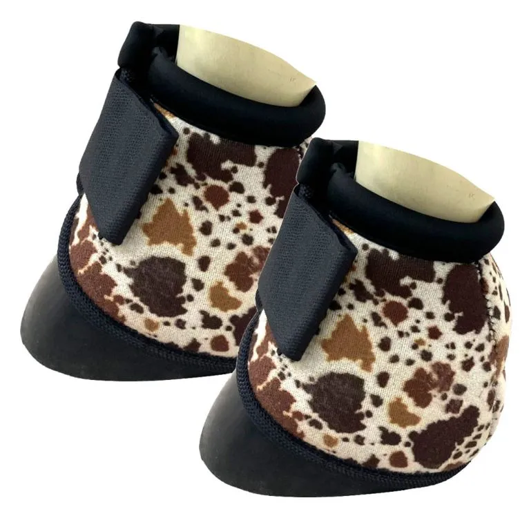 Showman ® Cow Print Elite Equine Bell Boot *Sold in Pairs*