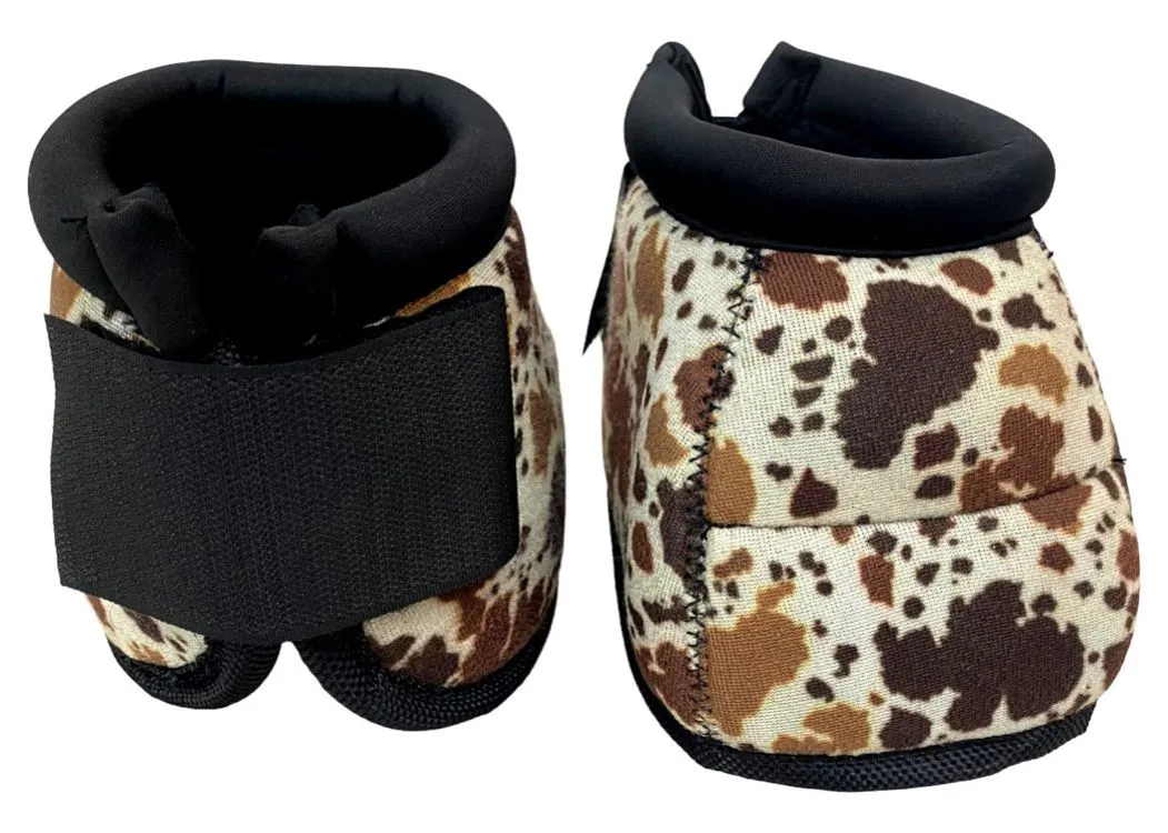 Showman ® Cow Print Elite Equine Bell Boot *Sold in Pairs*