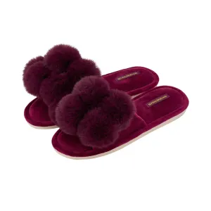 Slippers Cosy Luxe Pom Pom - Mulberry