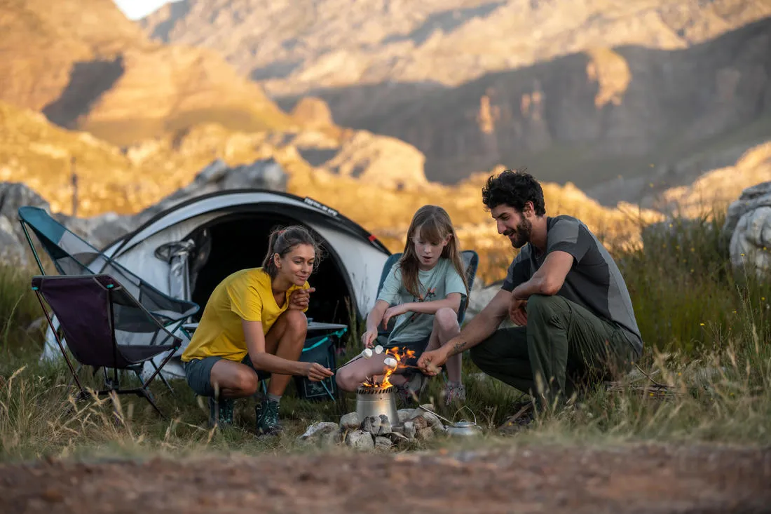 Stainless steel camping stove 500 for camping and bivouacking