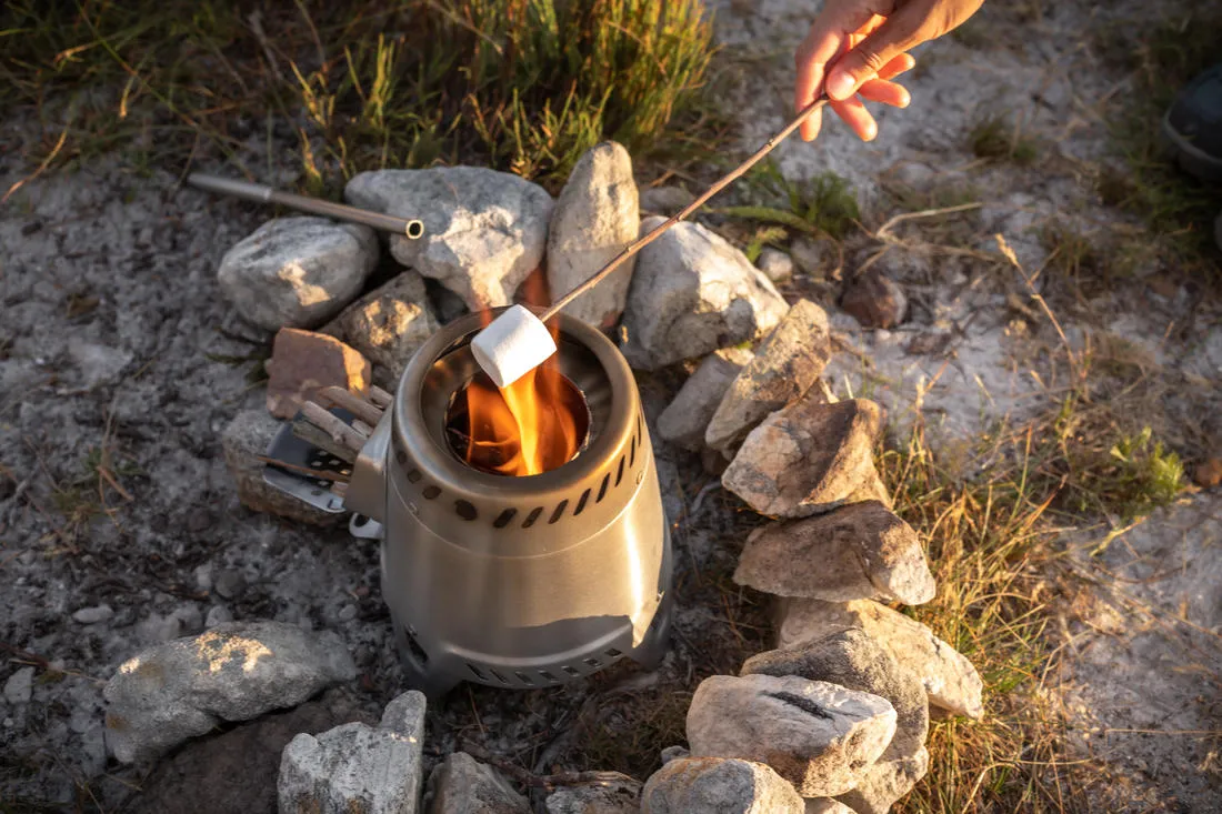 Stainless steel camping stove 500 for camping and bivouacking