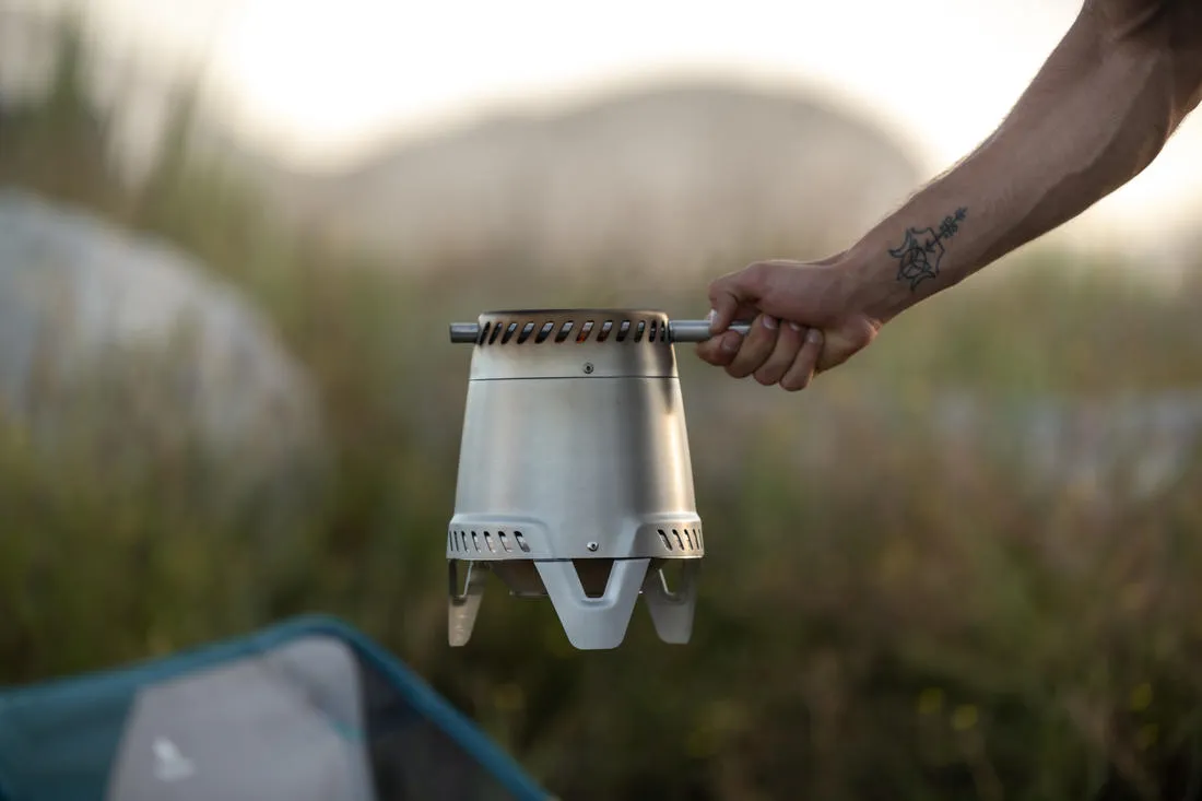 Stainless steel camping stove 500 for camping and bivouacking