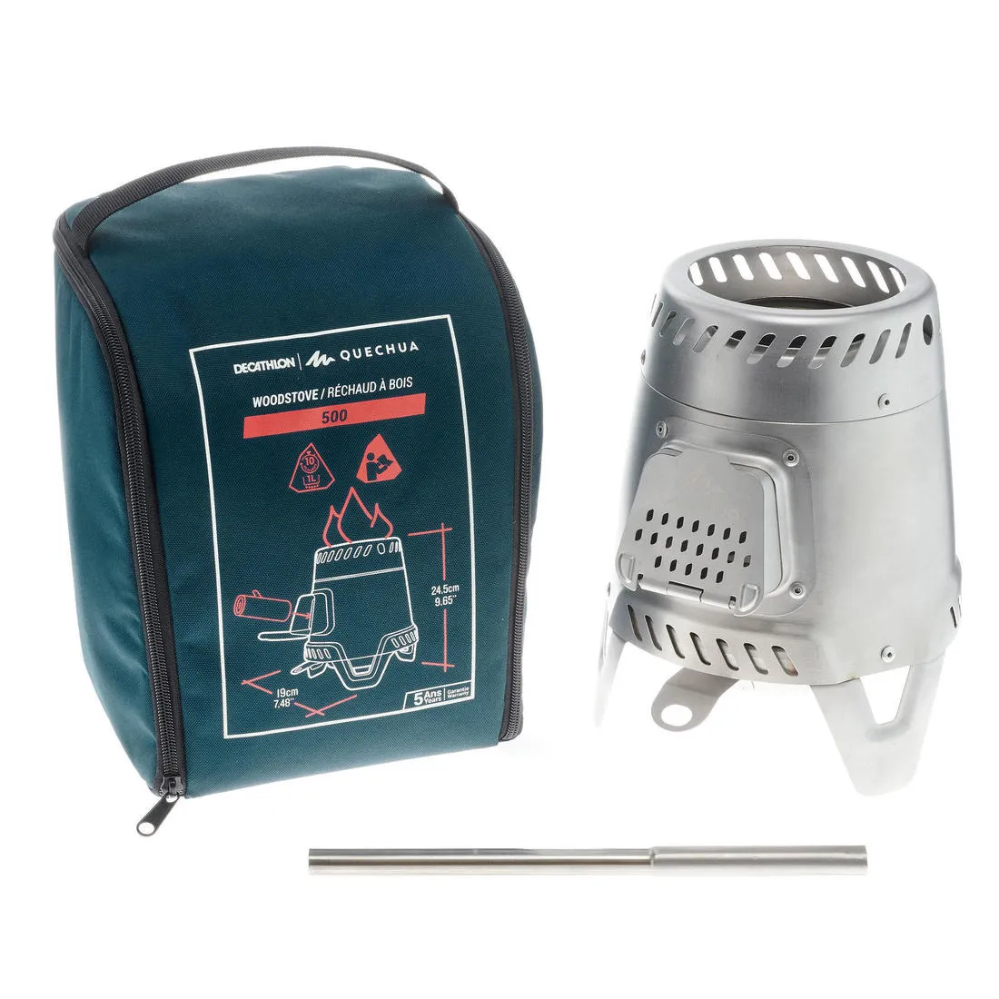 Stainless steel camping stove 500 for camping and bivouacking