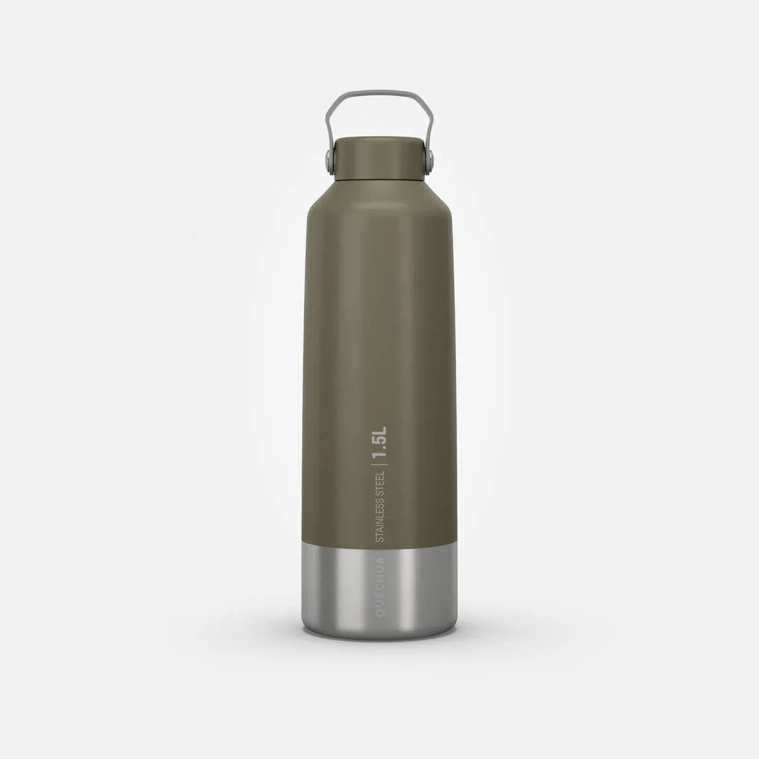 Stainless Steel Water Bottle with Screw Cap for Hiking 1.5 L - Khaki
