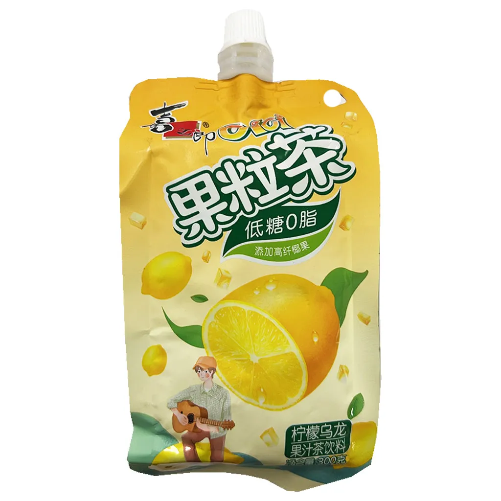 Strong Cici Juice Tea Lemon Oolong 300g ~ 喜之郎果粒茶柠檬烏龙茶 300g