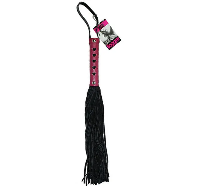 Suede Flogger Bound to Tease, Pink/Black