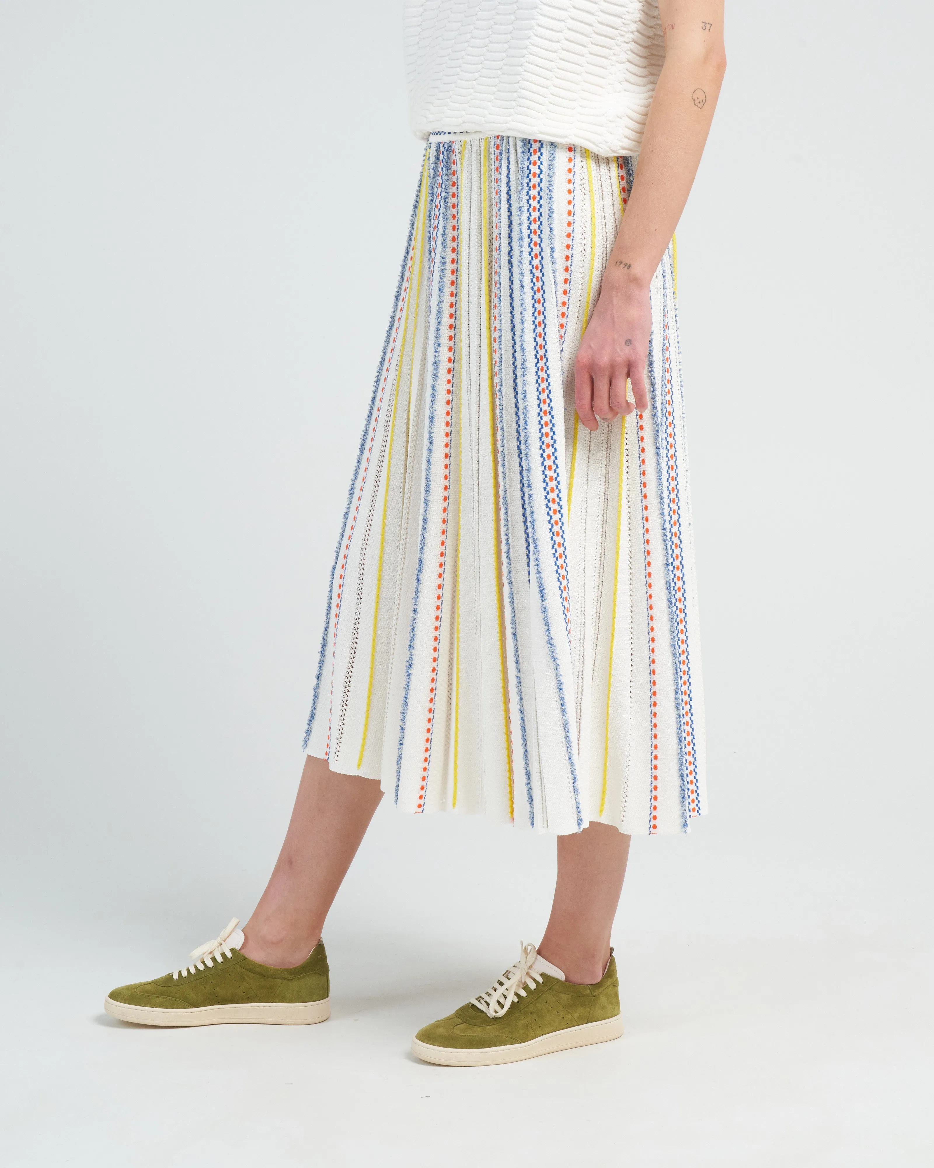 summer jacquard knit skirt - natural pop
