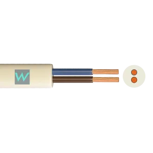 Time 3182Y 2 Core Round Flexible 1.5mm White Cable - 100M