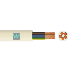 Time 3185Y 5 Core Round Flexible 2.5mm White Cable - 100M
