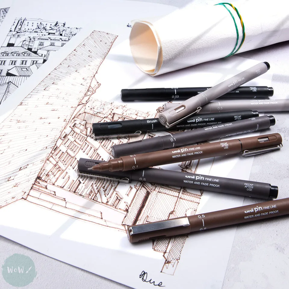 Uniball - Uni PIN - Fine line Pigment Pen - LIGHT GREY – mm 0.1