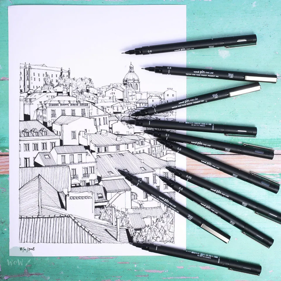 Uniball - Uni PIN - Fine line Pigment Pen - LIGHT GREY – mm 0.1